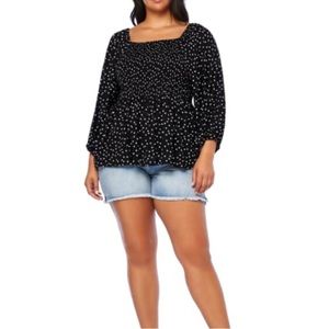 ☀️3/$25☀️ Bobeau Peplum Polka Dot Blouse